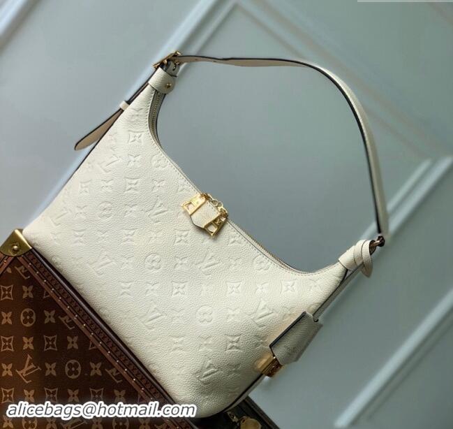 Pretty Style Louis Vuitton Monogram Empreinte Sac Sport Hobo Bag M46609 Creme White