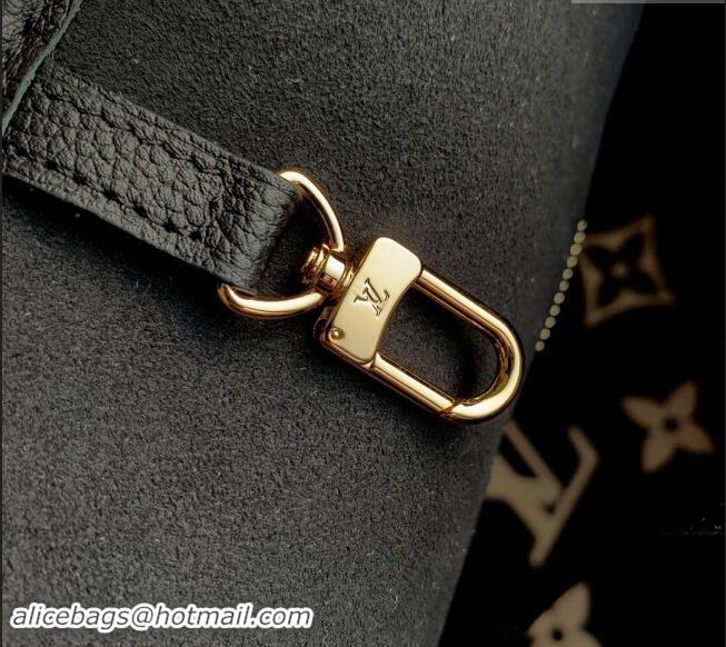 Top Quality Louis Vuitton Monogram Empreinte Neverfull MM Tote Bag M58907 Black/Beige