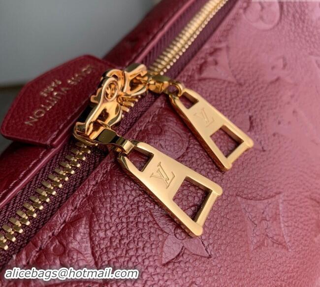 Famous Brand Louis Vuitton Monogram Empreinte Sac Sport Hobo Bag M46610 Burgundy