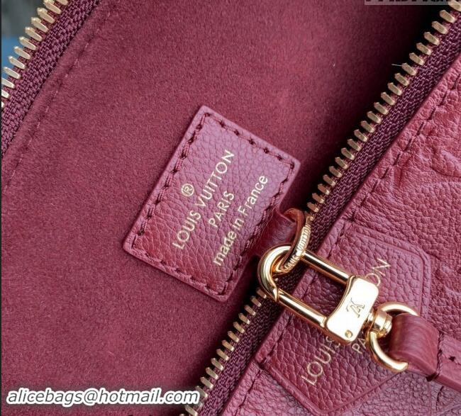 Famous Brand Louis Vuitton Monogram Empreinte Sac Sport Hobo Bag M46610 Burgundy