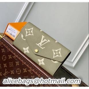 Best Price Louis Vuitton Monogram Empreinte Leather Sarah Wallet M82516 Khaki Green