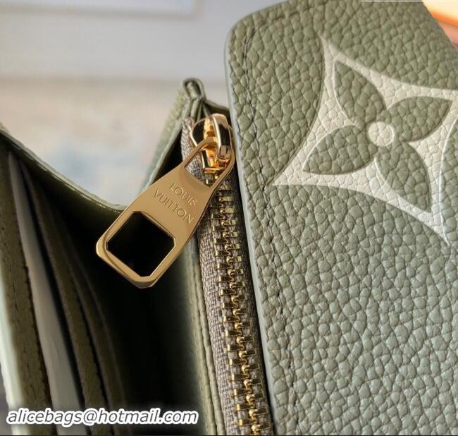 Best Price Louis Vuitton Monogram Empreinte Leather Sarah Wallet M82516 Khaki Green