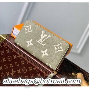 Top Design Louis Vuitton Monogram Empreinte Leather Zippy Wallet M69794 Khaki Green