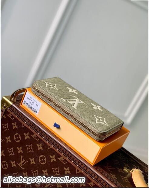 Top Design Louis Vuitton Monogram Empreinte Leather Zippy Wallet M69794 Khaki Green