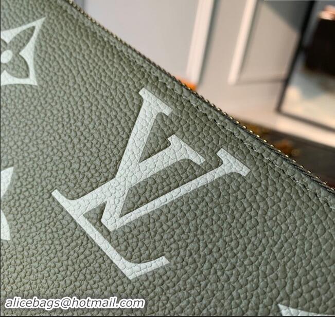 Top Design Louis Vuitton Monogram Empreinte Leather Zippy Wallet M69794 Khaki Green