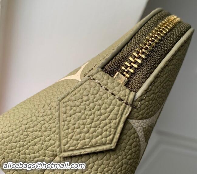 Discount Louis Vuitton Monogram Empreinte Pochette Cosmetique PM Pouch M82493 Kaki Green/White