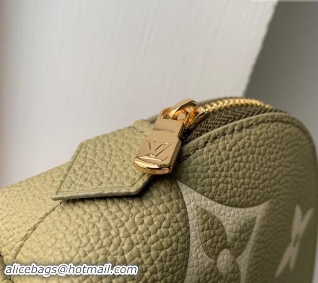 Discount Louis Vuitton Monogram Empreinte Pochette Cosmetique PM Pouch M82493 Kaki Green/White