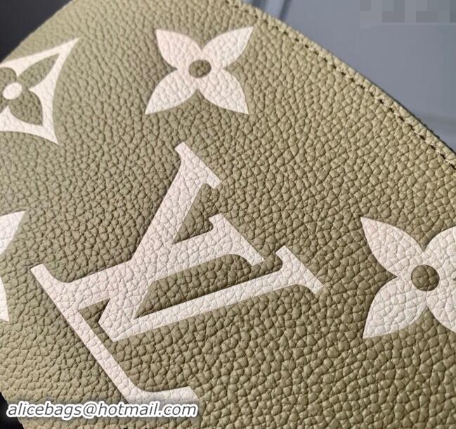 Discount Louis Vuitton Monogram Empreinte Pochette Cosmetique PM Pouch M82493 Kaki Green/White