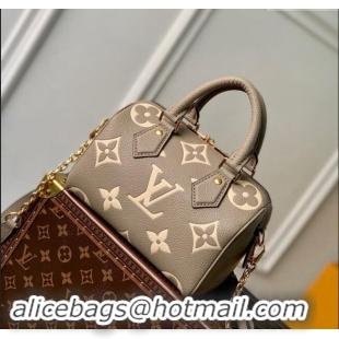 Well Crafted Louis Vuitton Speedy Bandouliere 20 Bag in Bicolor Empreinte Monogram Leather M46575 Grey