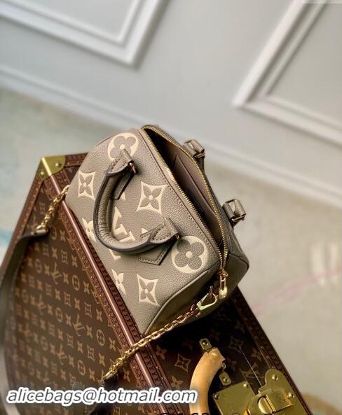 Well Crafted Louis Vuitton Speedy Bandouliere 20 Bag in Bicolor Empreinte Monogram Leather M46575 Grey