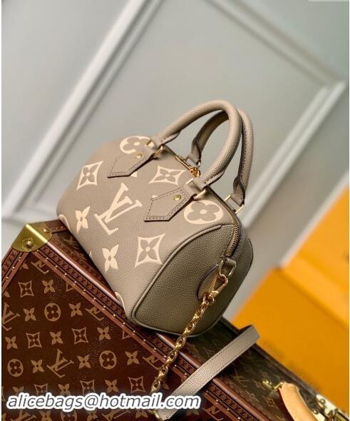 Well Crafted Louis Vuitton Speedy Bandouliere 20 Bag in Bicolor Empreinte Monogram Leather M46575 Grey