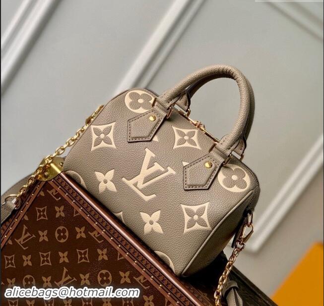 Well Crafted Louis Vuitton Speedy Bandouliere 20 Bag in Bicolor Empreinte Monogram Leather M46575 Grey