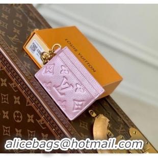 Top Quality Louis Vuitton Monogram Empreinte Leather Charms Card Holder M82132 Pearly Pink