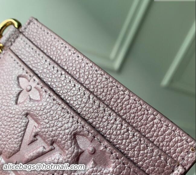 Top Quality Louis Vuitton Monogram Empreinte Leather Charms Card Holder M82132 Pearly Pink