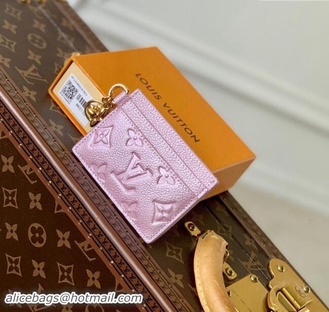 Top Quality Louis Vuitton Monogram Empreinte Leather Charms Card Holder M82132 Pearly Pink