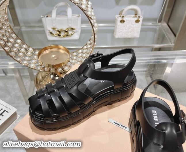 Duplicate Miu Miu EVA Platform Sandals Black 507057