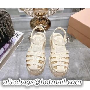 Perfect Miu Miu EVA Platform Sandals White 507058