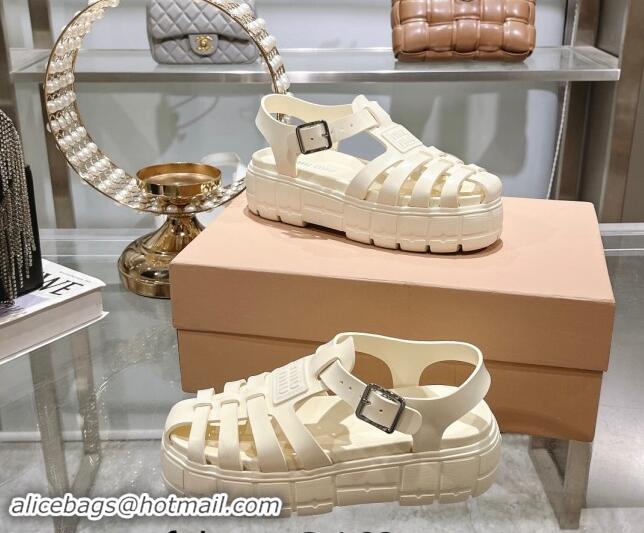 Perfect Miu Miu EVA Platform Sandals White 507058