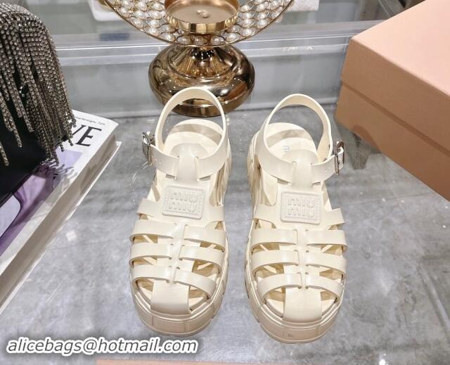 Perfect Miu Miu EVA Platform Sandals White 507058