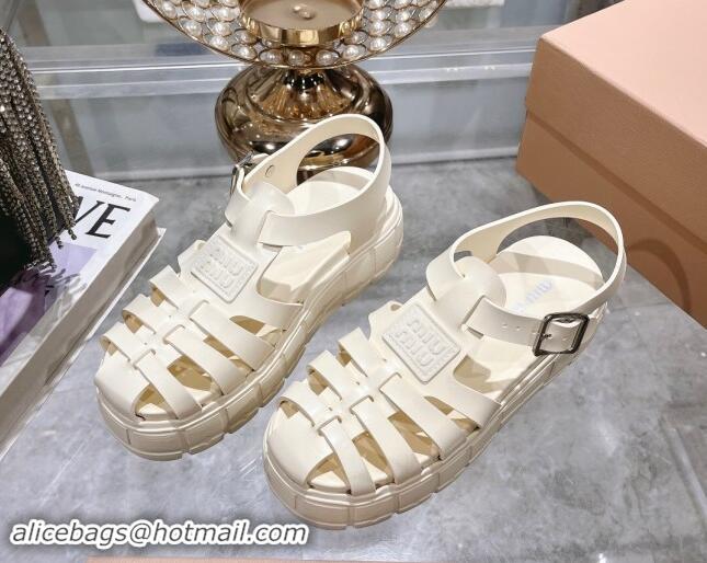 Perfect Miu Miu EVA Platform Sandals White 507058