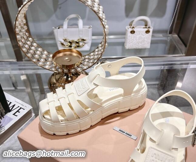 Perfect Miu Miu EVA Platform Sandals White 507058