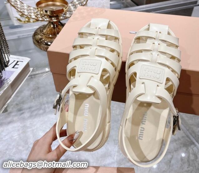 Perfect Miu Miu EVA Platform Sandals White 507058