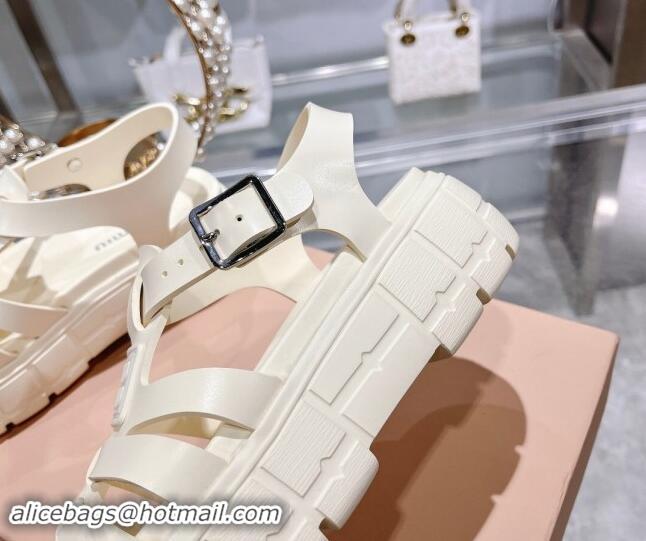 Perfect Miu Miu EVA Platform Sandals White 507058