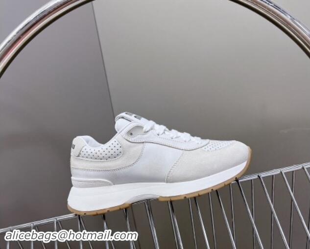 Good Product Miu Miu Leather and Suede Sneakers Light Grey 507088