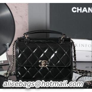 Best Price Chanel Patent Calfskin Small Box Bag AS4511 Black 2023