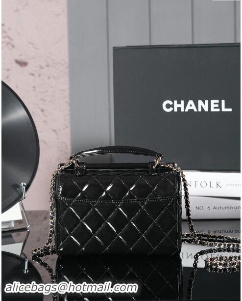 Best Price Chanel Patent Calfskin Small Box Bag AS4511 Black 2023