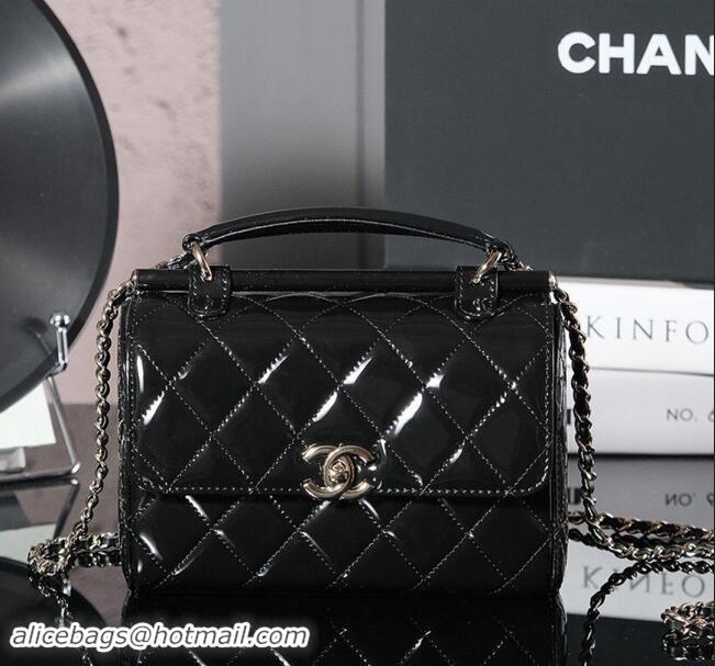 Best Price Chanel Patent Calfskin Small Box Bag AS4511 Black 2023