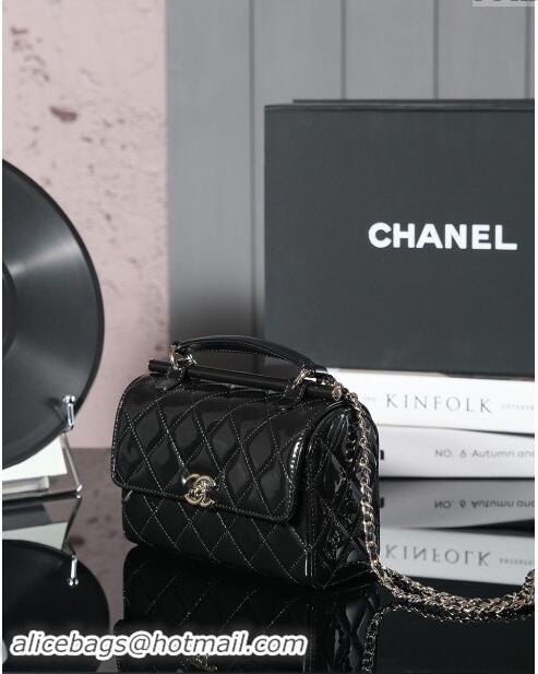 Best Price Chanel Patent Calfskin Small Box Bag AS4511 Black 2023