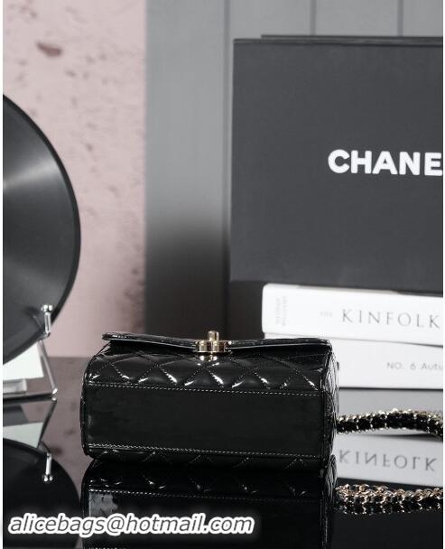 Best Price Chanel Patent Calfskin Small Box Bag AS4511 Black 2023