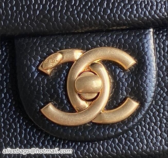 Big Discount Chanel Small Flap Bag with Chain in Grained Shiny Calfskin AS5186 Black 2024