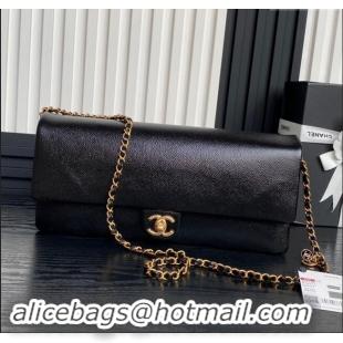 Trendy Design Chanel Maxi Clutch with Chain in Grained Shiny Calfskin AS5182 Black 2024