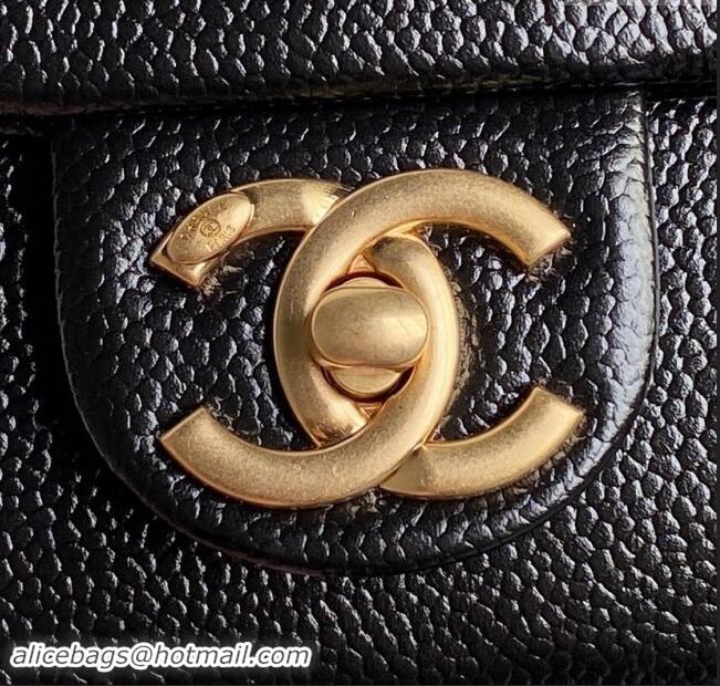 Trendy Design Chanel Maxi Clutch with Chain in Grained Shiny Calfskin AS5182 Black 2024