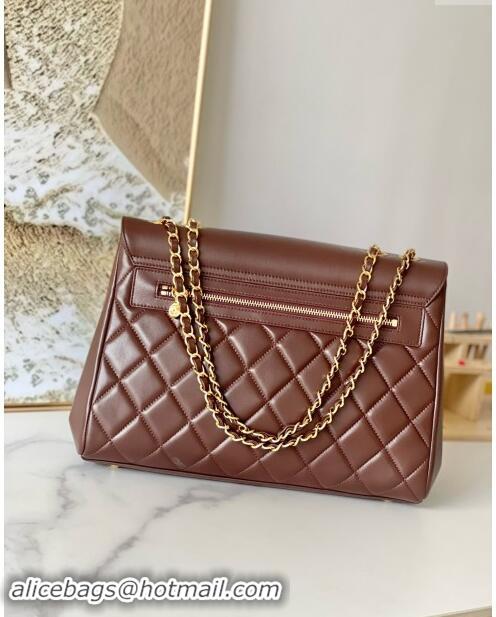 Buy Discount Chanel Vintage Flap Bag in Grained Calfskin 2215 Brown 2024