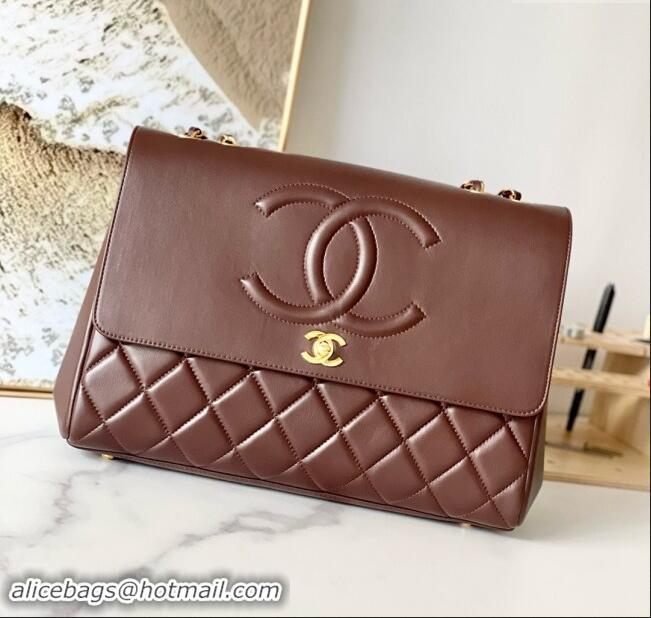 Buy Discount Chanel Vintage Flap Bag in Grained Calfskin 2215 Brown 2024