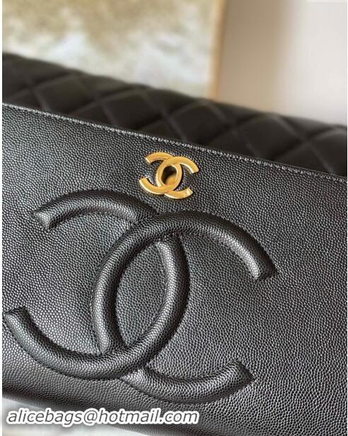 Famous Brand Chanel Vintage Flap Bag in Grained Calfskin 2215 Black 2024