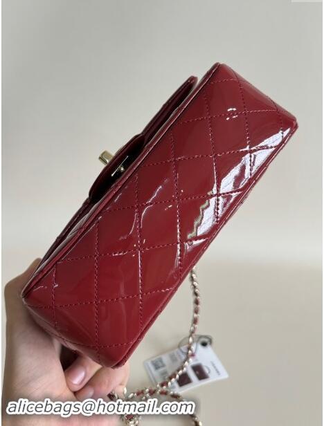 Top Grade Chanel Clutch with Chain in Patent Calfskin Bag AP2199 Burgundy 2024