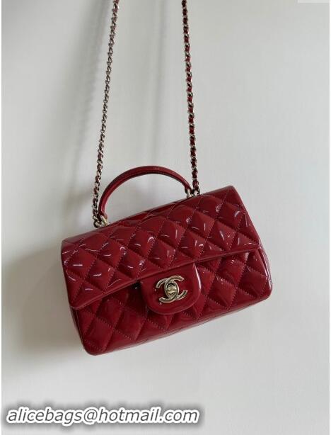 Top Grade Chanel Clutch with Chain in Patent Calfskin Bag AP2199 Burgundy 2024