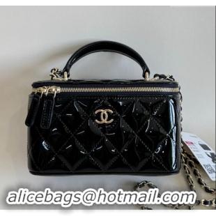 ​Top Grade Chanel Clutch with Chain in Patent Calfskin Bag AP2199 Black 2024