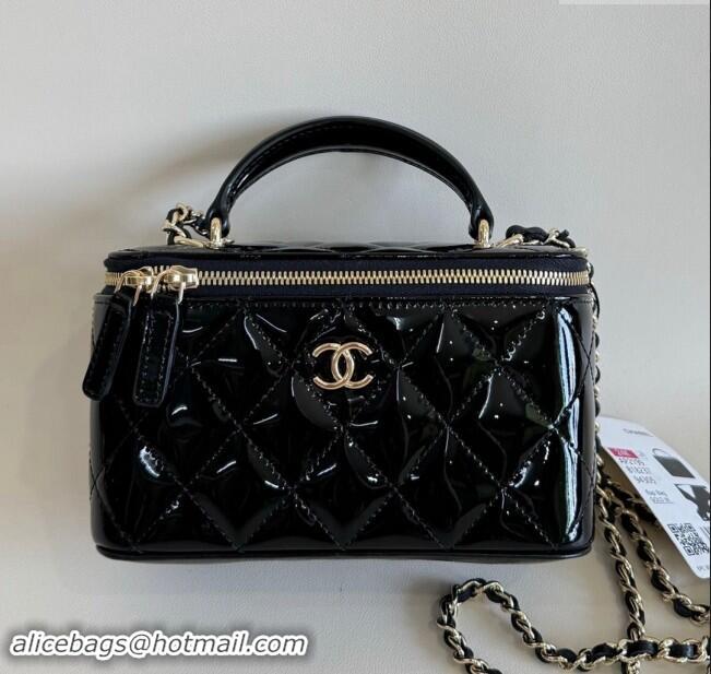 ​Top Grade Chanel Clutch with Chain in Patent Calfskin Bag AP2199 Black 2024