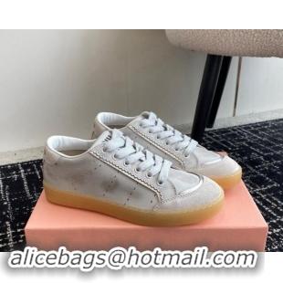 Popular Style Miu Miu Suede and Leather Sneakers White 719097