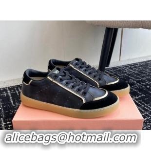 Best Product Miu Miu Suede and Leather Sneakers Black 719098