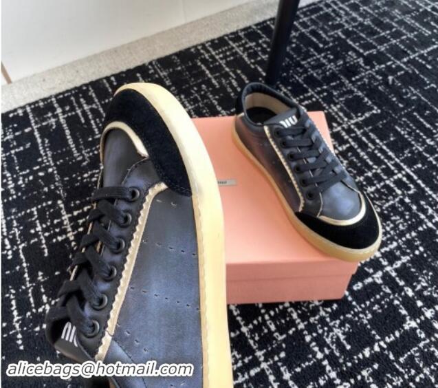 Best Product Miu Miu Suede and Leather Sneakers Black 719098