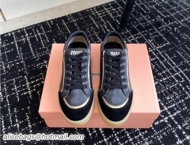 Best Product Miu Miu Suede and Leather Sneakers Black 719098