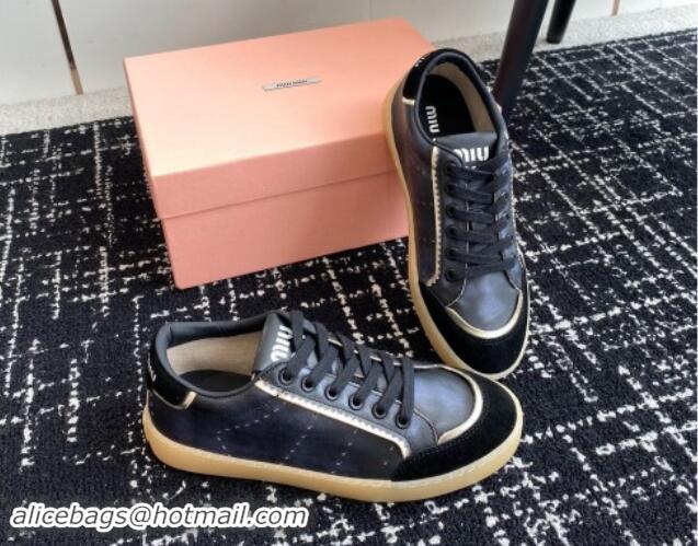 Best Product Miu Miu Suede and Leather Sneakers Black 719098