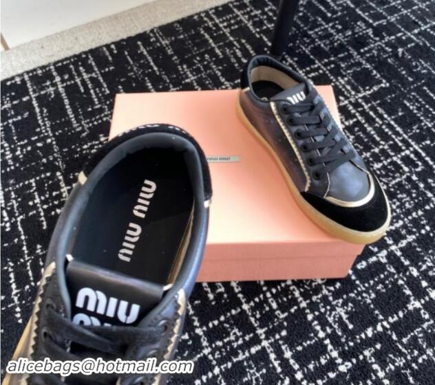 Best Product Miu Miu Suede and Leather Sneakers Black 719098