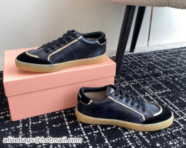 Best Product Miu Miu Suede and Leather Sneakers Black 719098